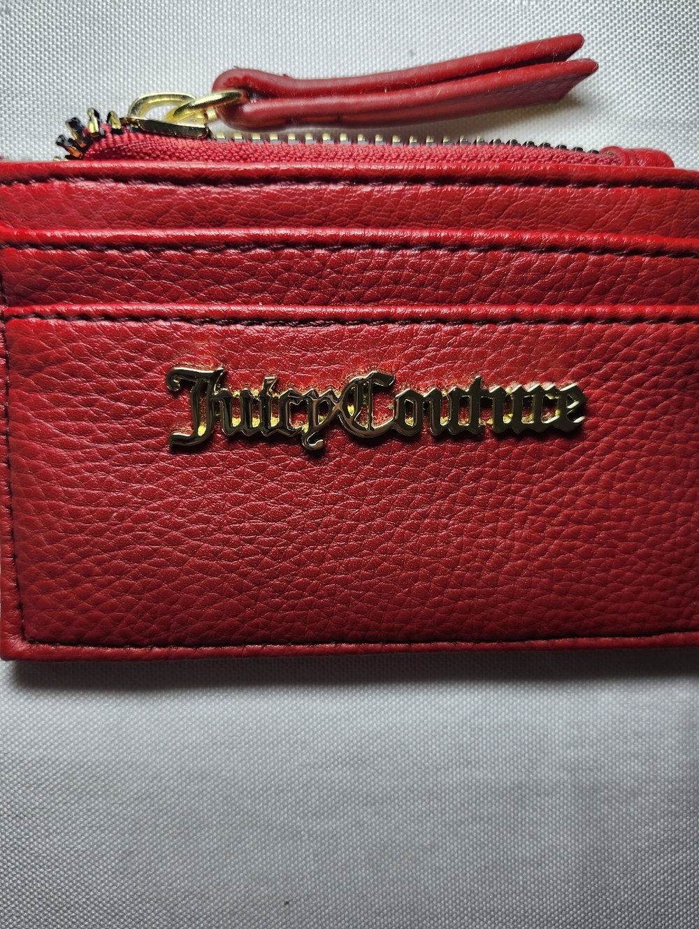 Juicy Couture Red Leather Zip Coquette Wristlet - Picture 2 of 7